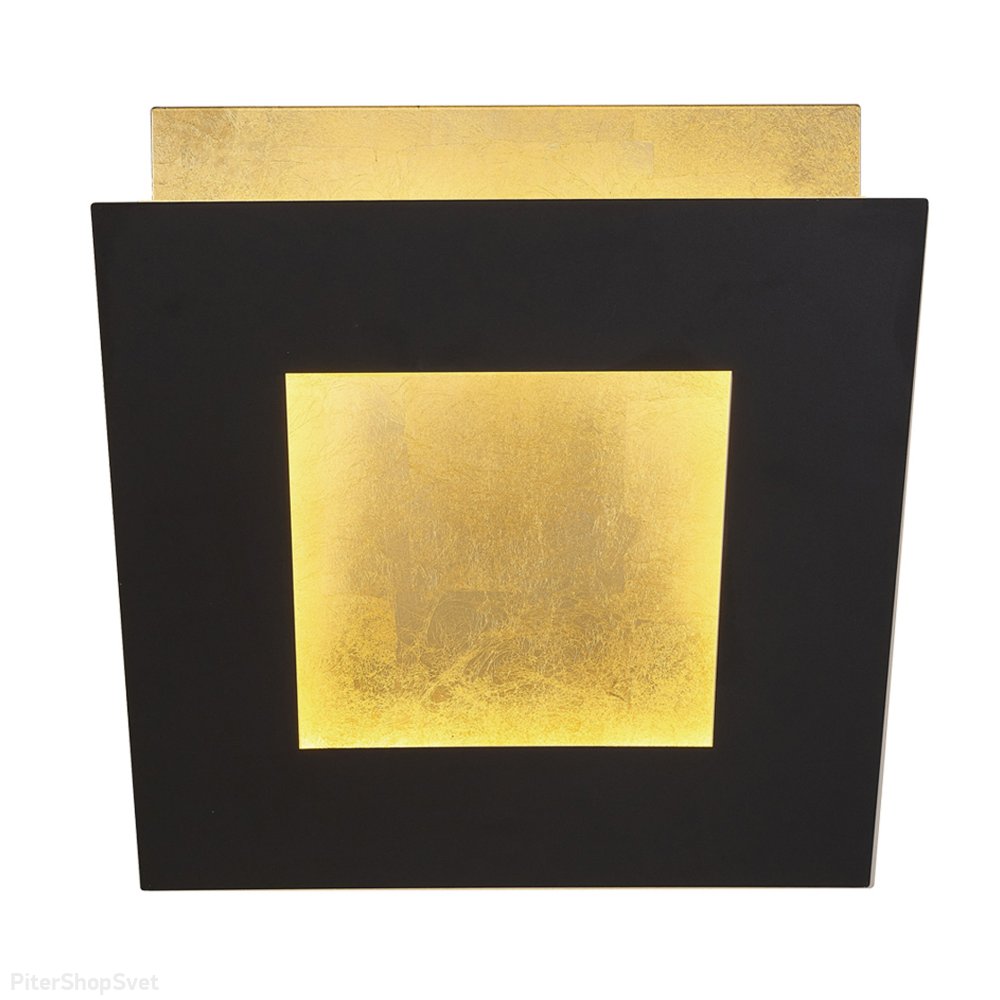 Чёрно-золотой квадратный поворотный настенный светильник подсветка 12Вт 3000К «Dalia» 8112
