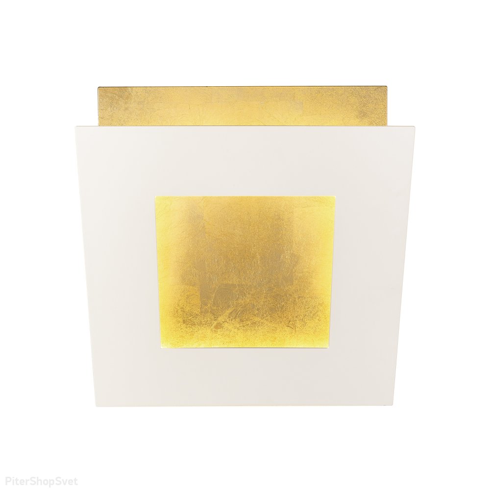 Бело-золотой квадратный поворотный настенный светильник подсветка 24Вт 3000К «Dalia» 8119