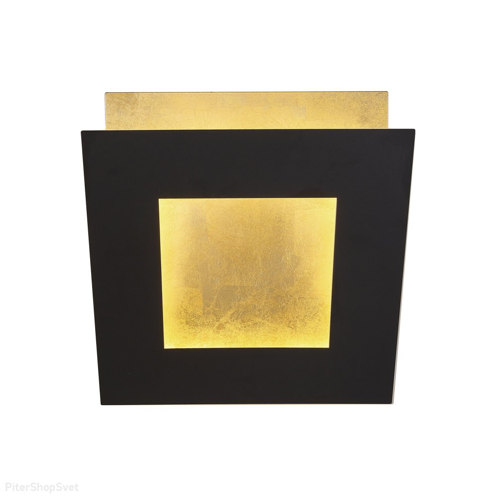 Чёрно-золотой квадратный поворотный настенный светильник подсветка 24Вт 3000К «Dalia» 8120