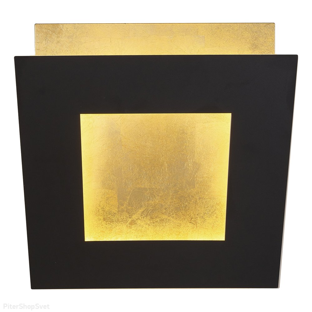 Чёрно-золотой квадратный поворотный настенный светильник подсветка 40Вт 3000К «Dalia» 8145