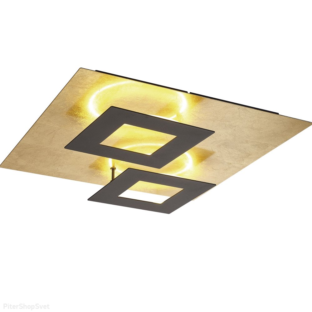 Чёрно-золотой квадратный потолочный светильник «Dalia» 8162