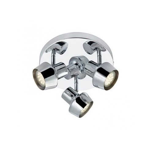 Тройной спот на круглом основании цвета хром URN 106085