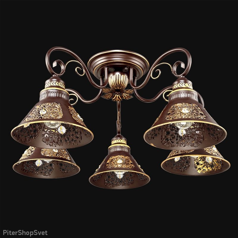Потолочная люстра «Design Ковка» 1-4568-5-CF+GL E27