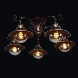 Люстра кофейного цвета 1-4565-5-CF E27 Ковка