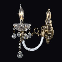 Бра свеча с хрустальными чашами 3-7950-1-AB E14 хрусталь