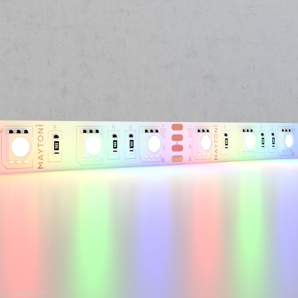 5м светодиодная RGB лента 12В 14.4Вт/м «Led strip» 10134