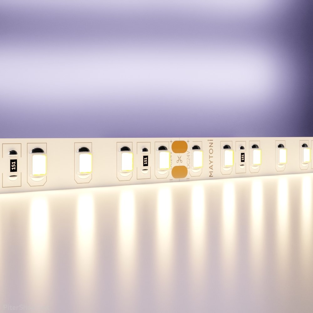 5м светодиодная лента 24В 9.6Вт/м 3000K «Led strip» 10142