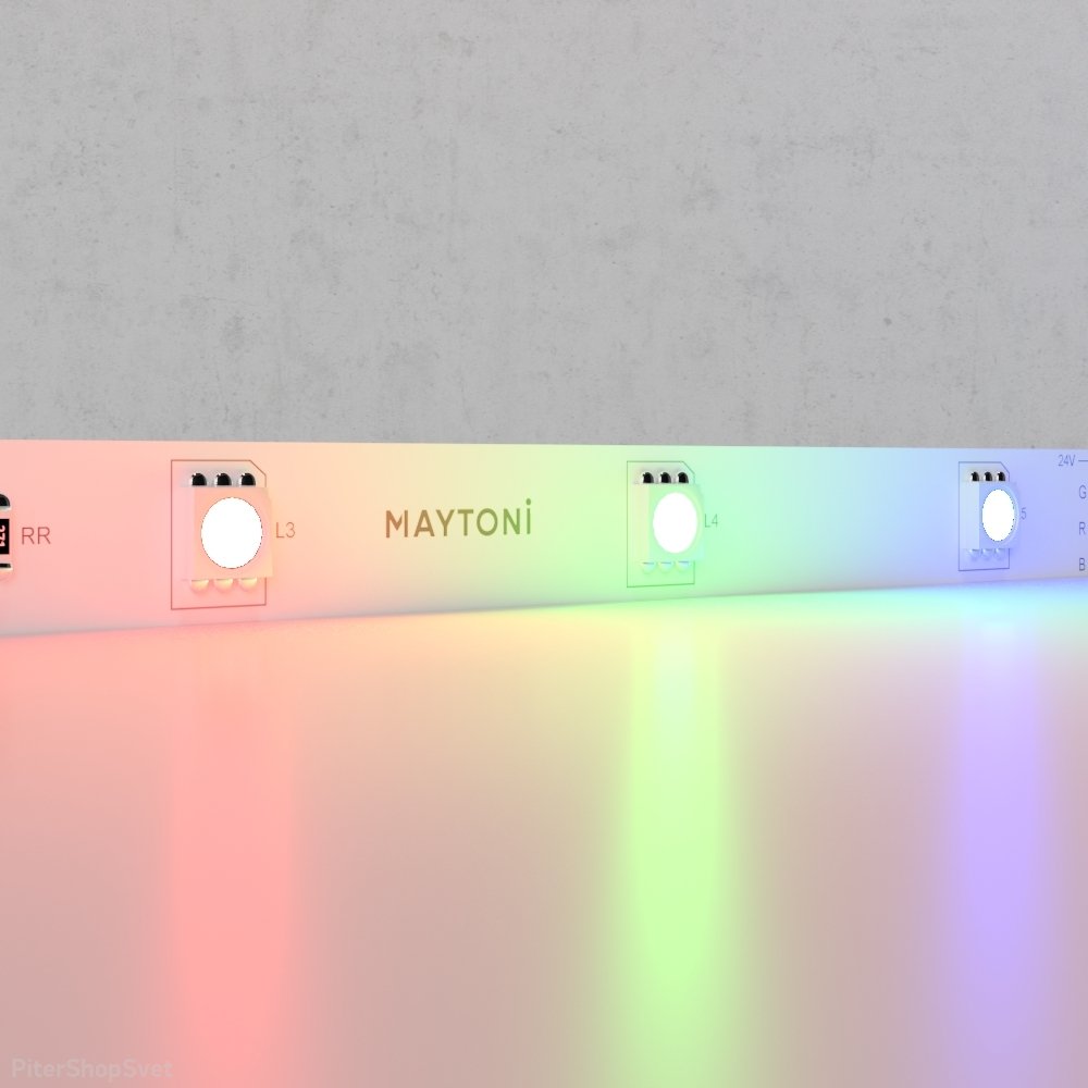 5м светодиодная RGB лента 24В 7.2Вт/м «Led strip» 10166