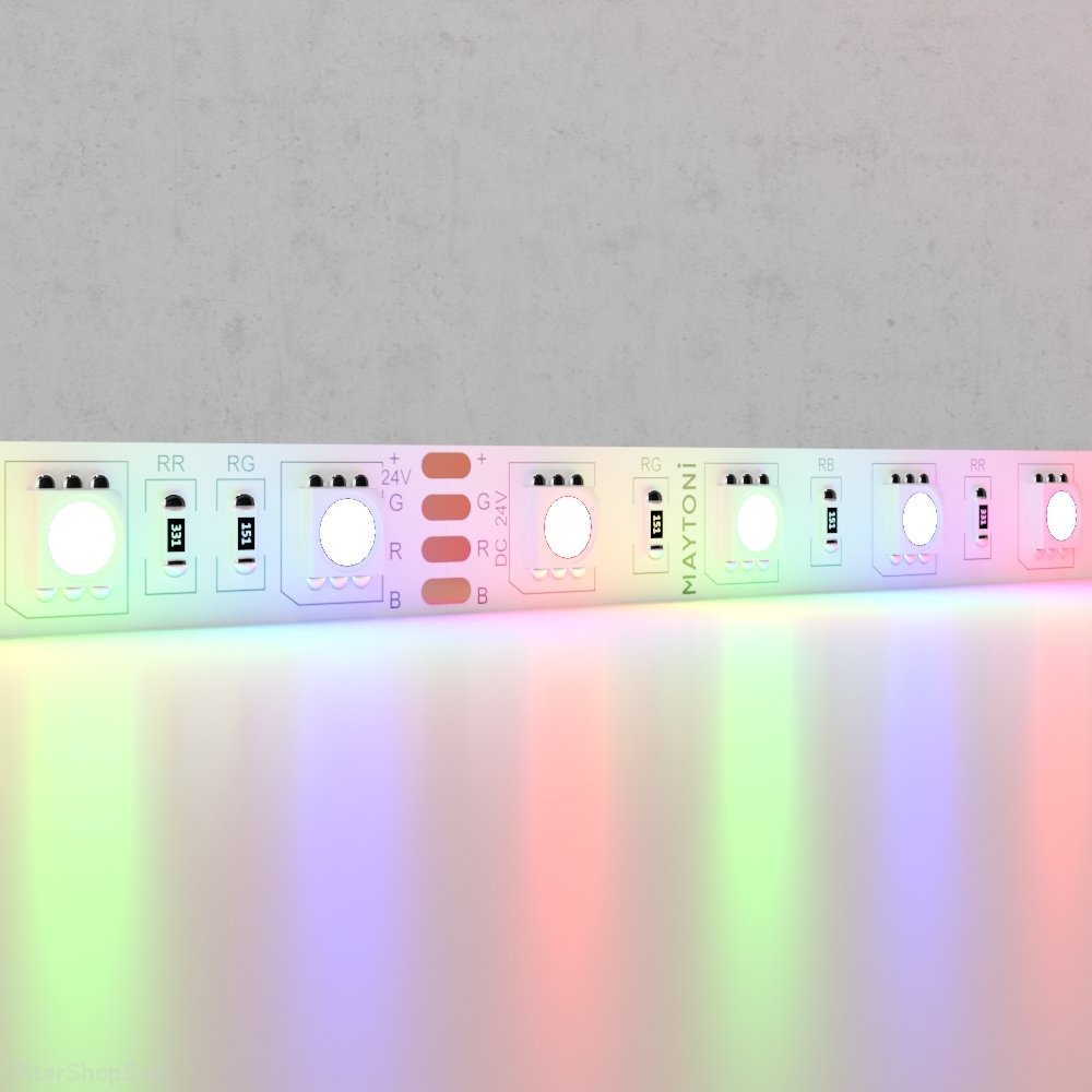 5м светодиодная RGB лента 24В 14.4Вт/м «Led strip» 10174