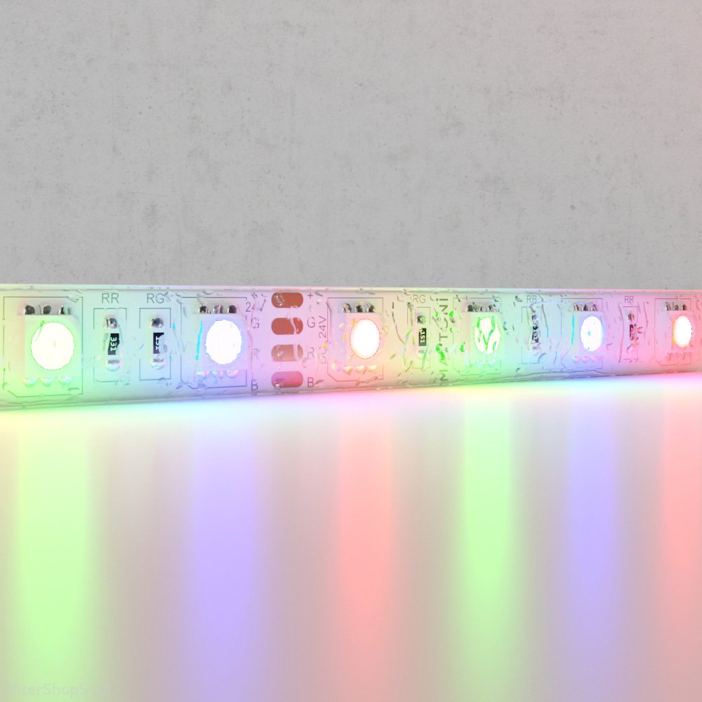 5м влагозащищённая IP65 светодиодная RGB лента 24В 14.4Вт/м «Led strip» 10175