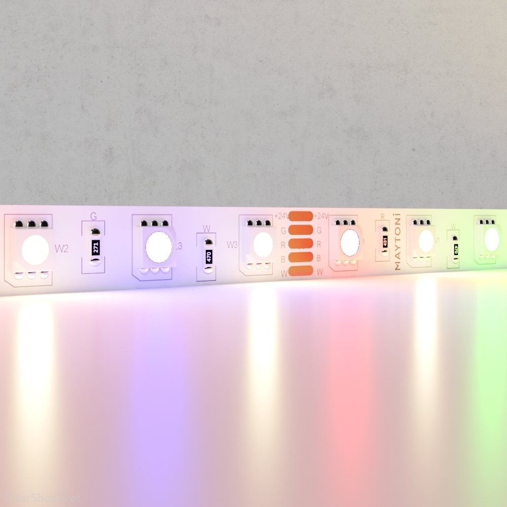 5м светодиодная лента 24В 14.4Вт/м RGB+W 3000K «Led strip» 10176