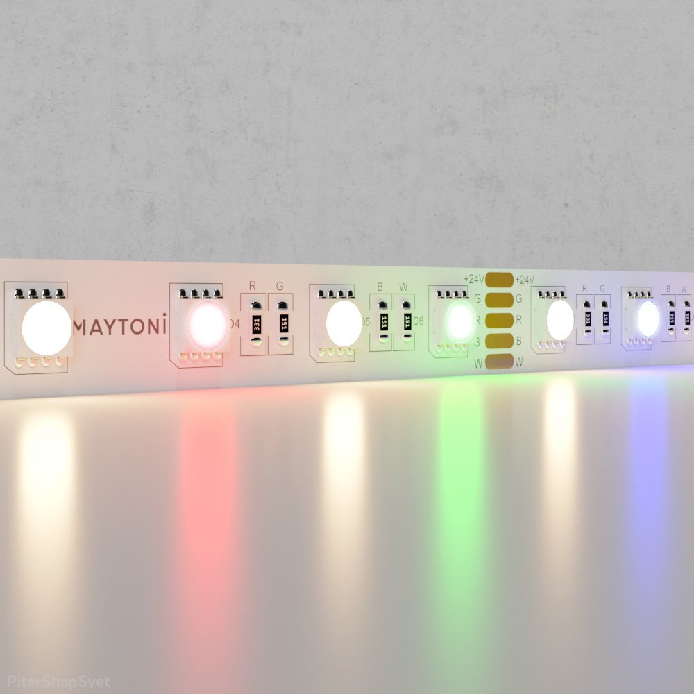 5м светодиодная лента 24В 19.2Вт/м RGBW 3000K «Led strip» 10179