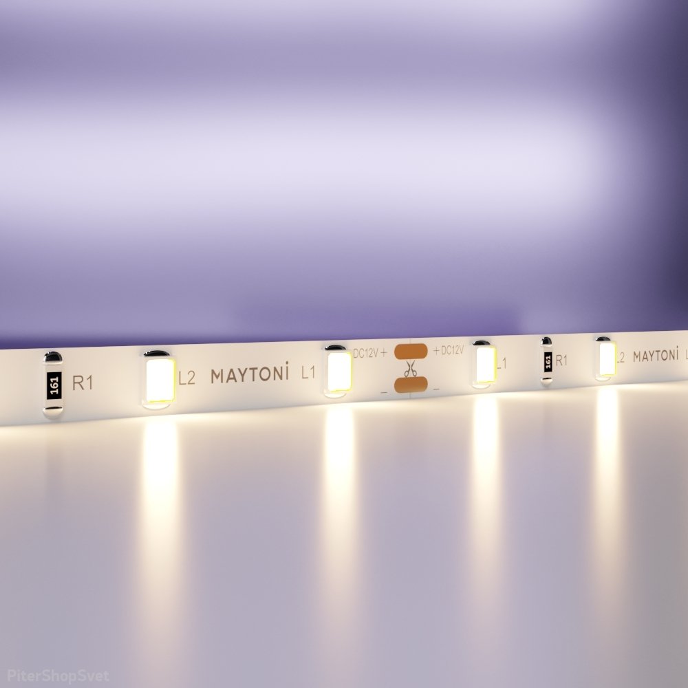 5м светодиодная лента 12В 4.8Вт/м 3000K «Led strip» 20007