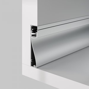 Алюминиевый серебряный профиль плинтус 80x18мм «Алюминиевый профиль»