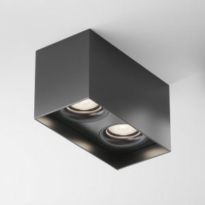 Прямоугольный накладной потолочный светильник, чёрный «Slim»