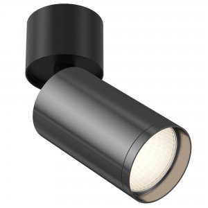 Накладной поворотный светильник цилиндр чёрный/графит «Focus S»