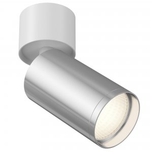 Накладной поворотный светильник цилиндр белый/хром «Focus S»