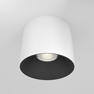 Диммируемый накладной потолочный светильник цилиндр 15Вт 3000К, белый/чёрный «Alfa LED»