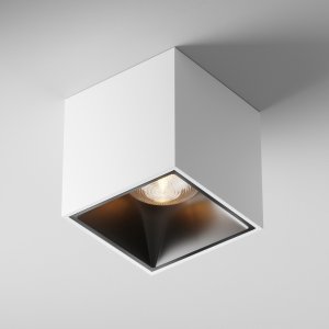 Прямоугольный накладной потолочный светильник 12Вт 3000К, белый/чёрный «Alfa LED»