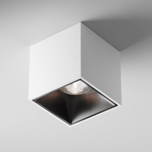 Диммируемый накладной прямоугольный потолочный светильник 12Вт 4000К, белый/чёрный «Alfa LED»