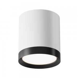 Накладной потолочный светильник цилиндр, белый/чёрный «Hoop»