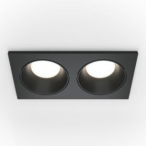Чёрный двойной прямоугольный встраиваемый светильник «Zoom»