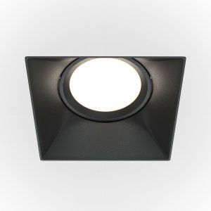 Квадратный встраиваемый светильник под шпаклёвку, чёрный «Dot»