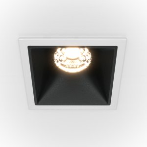 Диммируемый квадратный встраиваемый светильник 10Вт 3000К, белый/чёрный «Alfa LED»
