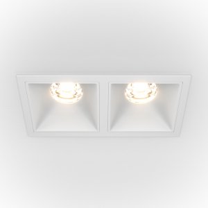 Двойной диммируемый встраиваемый прямоугольный светильник 20Вт 3000К белый «Alfa LED»
