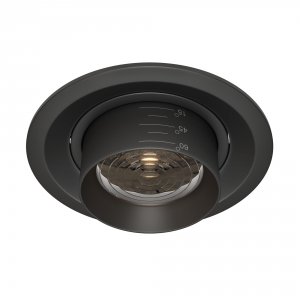Чёрный встраиваемый поворотный светильник с регулируемым углом свечения 15-60° 15Вт 4000К «Elem»