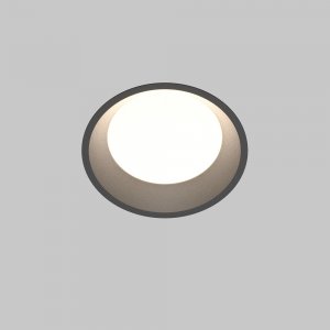 Чёрный круглый встраиваемый светильник 7Вт 3000-6000К IP44 «Okno»