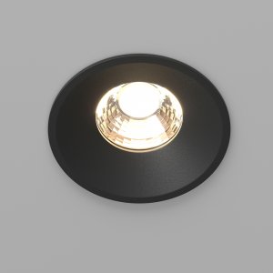 Чёрный круглый встраиваемый светильник 12Вт 3000К 60° «Round»