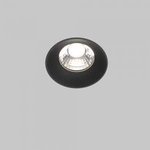 Чёрный встраиваемый светильник под шпаклёвку 12Вт 4000К «Round»