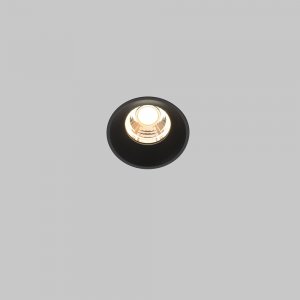 Чёрный встраиваемый светильник под шпаклёвку 7Вт 3000К 60° «Round»