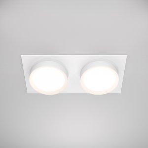Двойной белый встраиваемый прямоугольный светильник «Hoop»