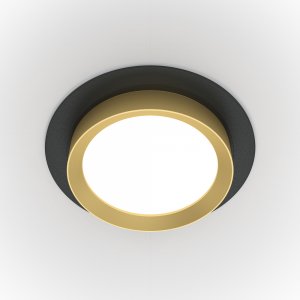 Встраиваемый светильник чёрный/золотой «Hoop»