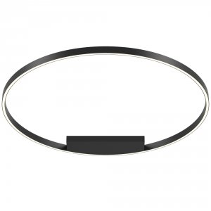 Чёрная потолочная люстра кольцо Ø1м 65Вт 4000К «Rim»