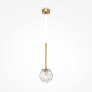 Подвесной светильник шар D15см, латунь/прозрачный «Ligero»