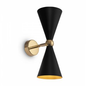 Чёрно-золотой настенный светильник для подсветки «Vesper»