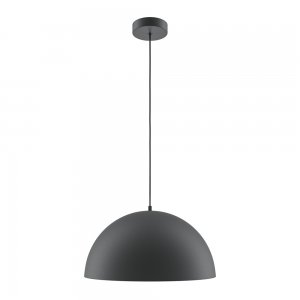 Чёрный купольный подвесной светильник из металла «Basic colors»