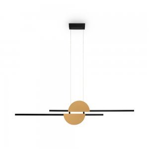 Чёрно-золотой длинный линейный подвесной светильник «Skyline»