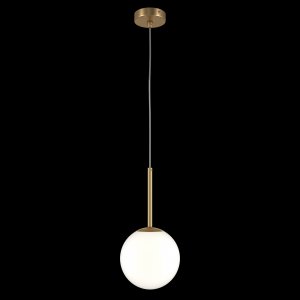 Подвесной светильник золотого цвета с белым шаром Ø18см «Basic form»