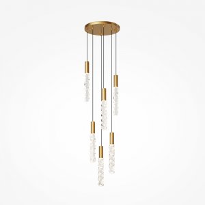 Светильник с хрустальными подвесами на круглом основании 17Вт 3000К «Selemo»