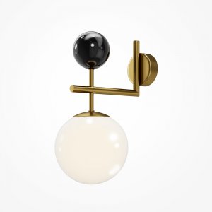 Настенный светильник с плафоном шар и декором из мрамора «Museo»