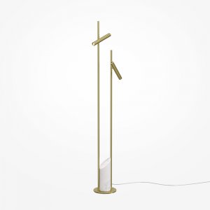 Напольный торшер с 2 спотами и мрамором в основании «Trust»