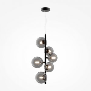 Подвесной светильник с плафонами шар, чёрный/дымчатый «Dallas»