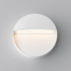 Белый круглый накладной уличный настенный светильник подсветка 3Вт 3000К «Mane»