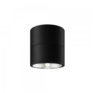 Чёрный уличный настенно-потолочный светильник 12Вт 3000К IP54 «Spin»