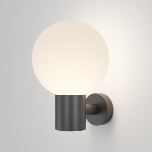 Уличный настенный светильник шар D16см, чёрный/белый «Bold»
