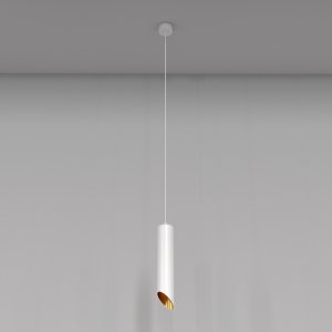 Подвесной светильник срезанный цилиндр белый с золотом «Lipari»